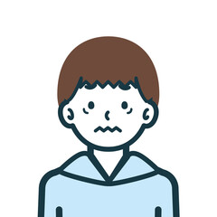 怖がっている男の子のバストショット1