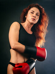 Beautiful woman boxer