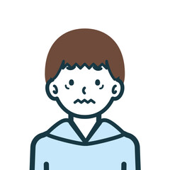 怖がっている男の子のバストショット1