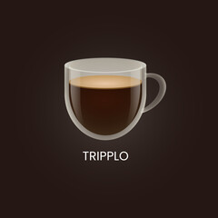 Delicious tripplo coffee icon. Drink vector illustration design	