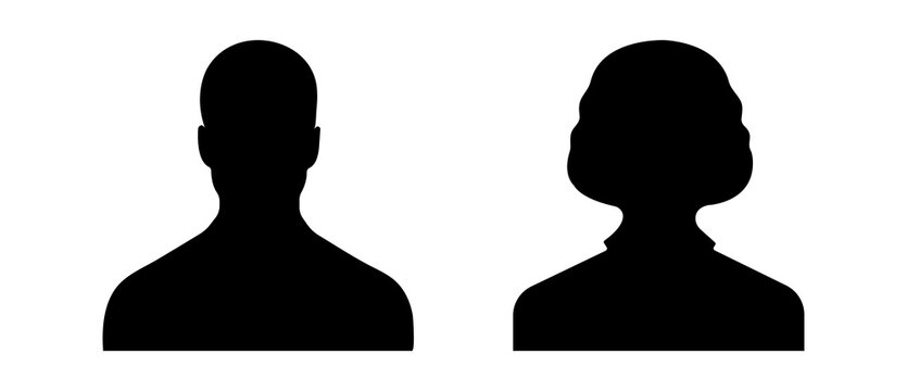 Set of vector avatar profile icon in silhouettes