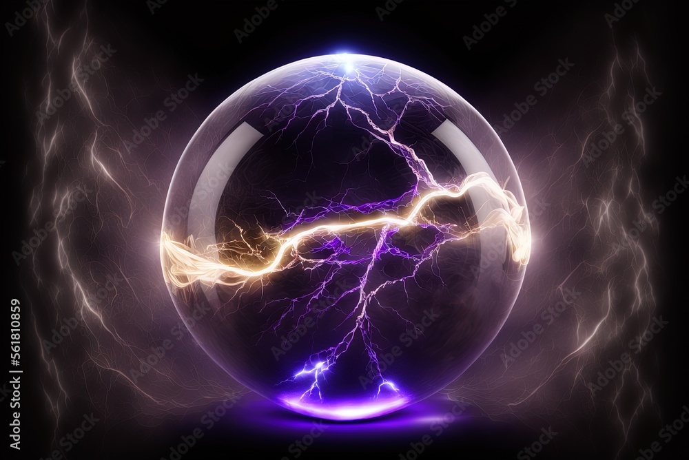 Poster the lightning within the magic ball is really electrified generative ai