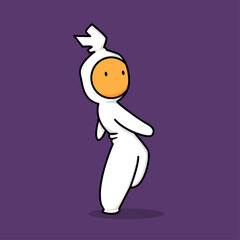 Indonesian ghost called pocong walk, ghost covered with a linen shroud, isolated over dark background