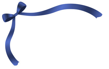 blue silk ribbon bow