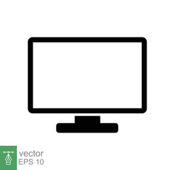 TV icon. Simple flat style. Monitor screen, television, plasma, led, lcd, technology concept. Household appliances, gadgets and electronics. Vector illustration isolated on white background. EPS 10.