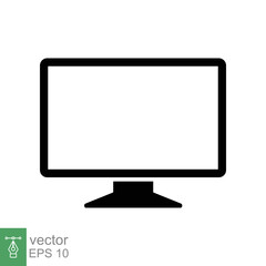 TV icon. Simple flat style. Monitor screen, television, plasma, led, lcd, technology concept. Household appliances, gadgets and electronics. Vector illustration isolated on white background. EPS 10.