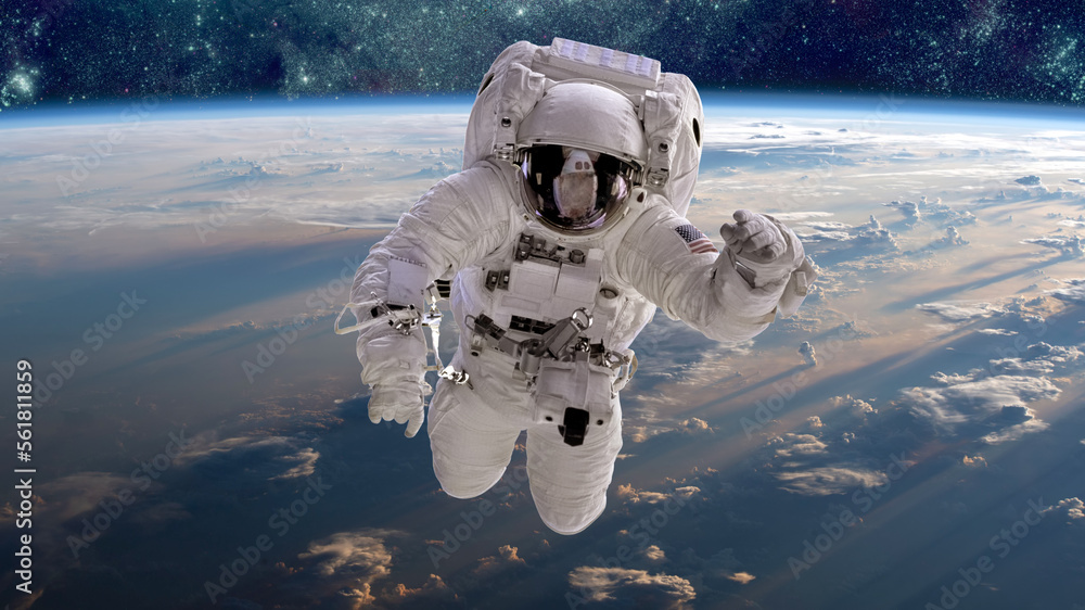 Poster astronaut in outer space
