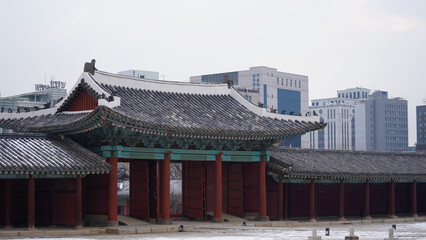 Naklejka premium 한국의 겨울 고궁
