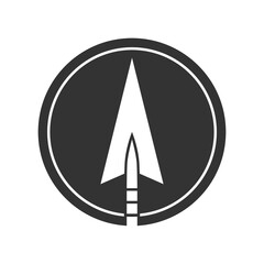 Arrowhead for archery graphic icon. Arrow sign isolated on white background. Vector illustration