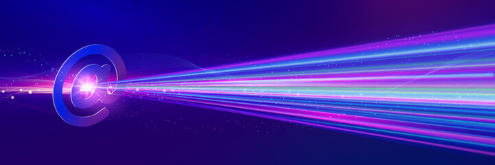 Colored line blue background