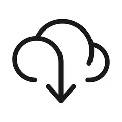 Cloud download line icon. Cloud file downloads illustration