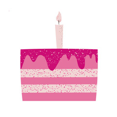 birthday cake with candles / happy birthday / candles / pink cake / 