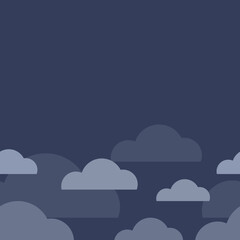 Blue dark night light cloudy sky pattern banner