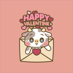 CUTE KAWAII ANIMALS CELEBRATING  VALENTINE