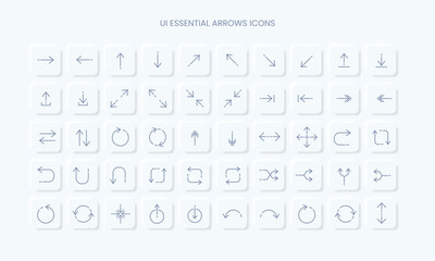 Moving arrow line icons packs