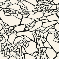 Geometric flat stones seamless pattern. Abstract modern endless split tiles camo texture for fabric and fashion print. Vector background.