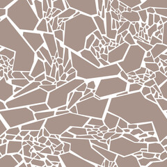 Geometric flat stones seamless pattern. Abstract modern endless split tiles camo texture for fabric and fashion print. Vector background.