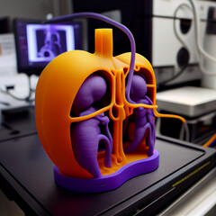 Bioprinting process of human kidney created with Generative Ai