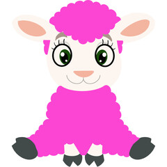 Cute pink sheep