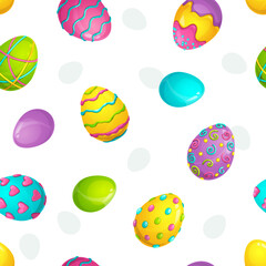 Seamless vector pattern with colorful Easter eggs