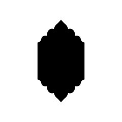 Islamic windows and arches with modern boho design, moon, mosque dome and lanterns