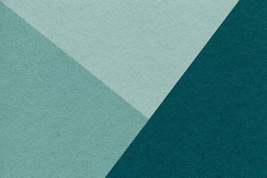 Texture Of Craft Emerald And Cyan Shade Color Paper Background, Macro. Vntage Abstract Green Cardboard