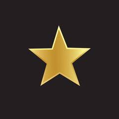 Obraz premium Golden celebration star. Yellow reward achievement symbol of quality and award for successful winner of best vector ranking