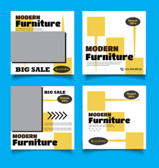 furniture sale social media post and social media template	