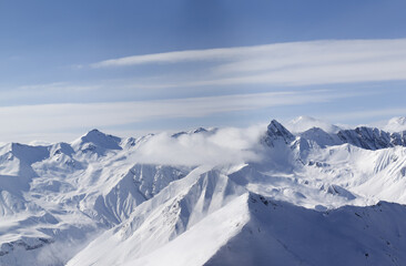 Fototapeta na wymiar Panorama of winter mountains