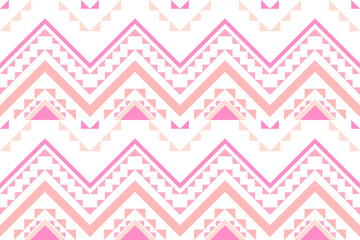 Geometric ethnic pink color pattern traditional Design for background,carpet,wallpaper,clothing,wrapping,fabric,Vector illustration.embroidery style.