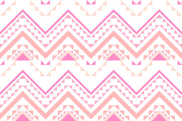 Geometric ethnic pink color pattern traditional Design for background,carpet,wallpaper,clothing,wrapping,fabric,Vector illustration.embroidery style.