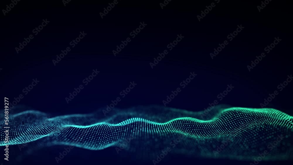 Poster 3d digital wave. technology wave. flow digital structure. cyber technology background. 3d rendering.