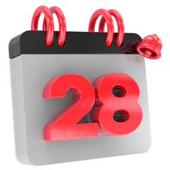 calendar of day 3d render