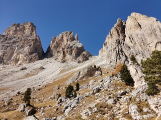 Fototapeta premium langkofel view from sella mountain pass