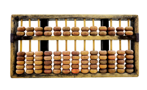 Ancient Chinese wooden abacus - Powered by Adobe