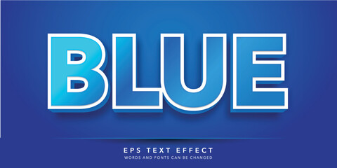 blue editable text effect - obrazy, fototapety, plakaty