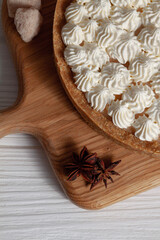 Banoffee pie on a wooden board