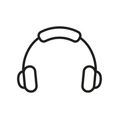 Headphone Line Icon. Headset for Listening to Music, Audio, Podcast Linear Pictogram. DJ Earphone, Volume Sound Outline Symbol. Head Phone Sign. Editable Stroke. Isolated Vector Illustration