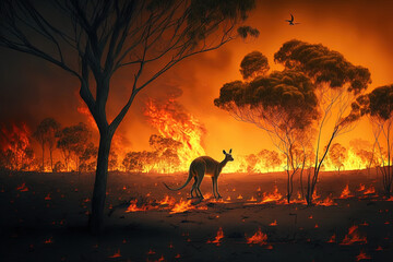 Australia bushfires, The fire is fueled by wind and heat. Generative AI