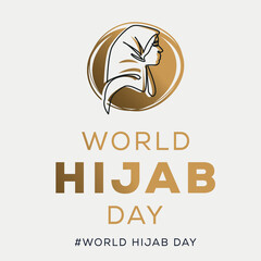 Fototapeta premium World hijab day, held on 1 February, Vector illustration.