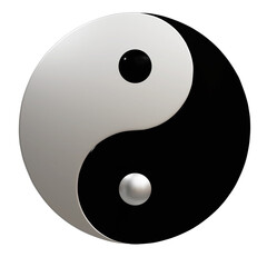 realistic yin yang black white symbol icon 3d render design