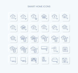 Modern smart home system icon pack