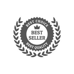 Best seller badge logo icon design laurel. Best seller vector isolated white background. EPS 10 