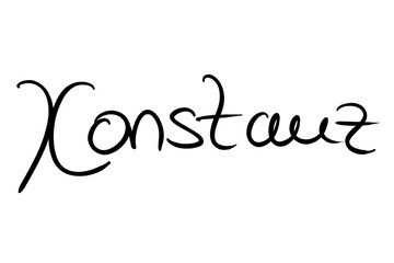 Konstanz, Handwritten black on white 