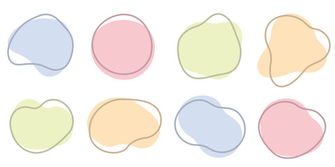 抽象的　フレーム  シンプル　カラフル　セット