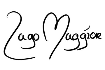 Lago Maggiore, Handwritten black on white 