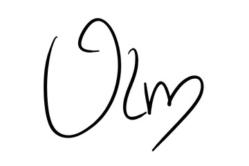 Ulm, Handwritten black on white 