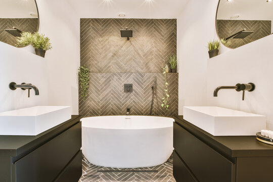 Interior of modern bathroom at home