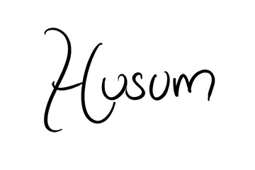 Husum, Handwritten black on white 