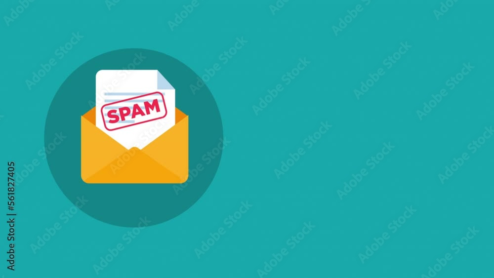 Poster spam. spamming concept, motion animation. email box hacking, spam warning.